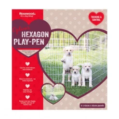 Rosewood Hexagon Puppy Play Pen For Dogs