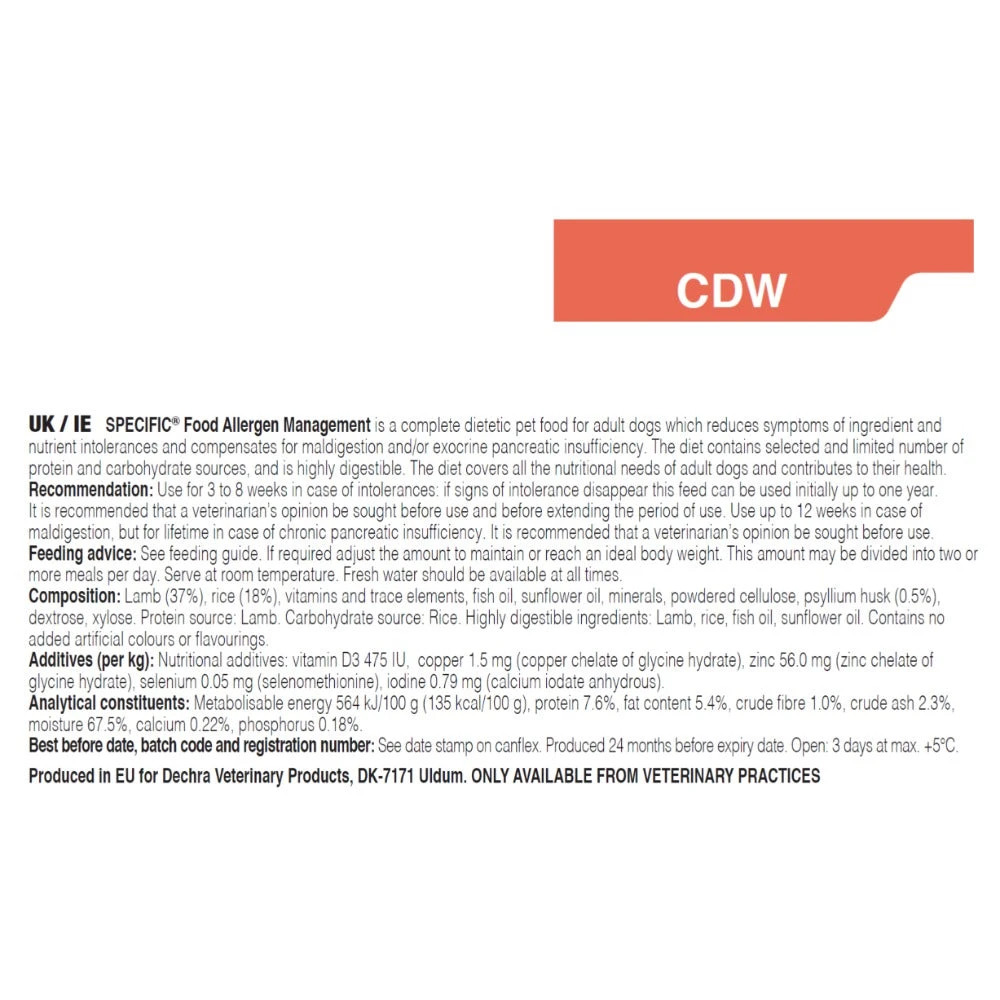 Dechra SPECIFIC™ Food Allergen Management Wet Dog Food 6 X 300g 5 Dechra SPECIFIC™ Food Allergen Management Wet Dog Food 6 X 300g - Image 3