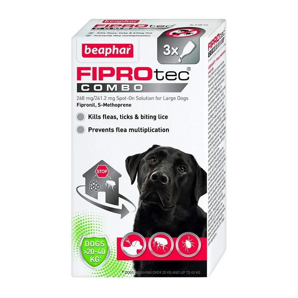 Beaphar FIPROtec Combo Spot On - Large Dogs 3 Pack 3 Beaphar FIPROtec Combo Spot On - Large Dogs 3 Pack