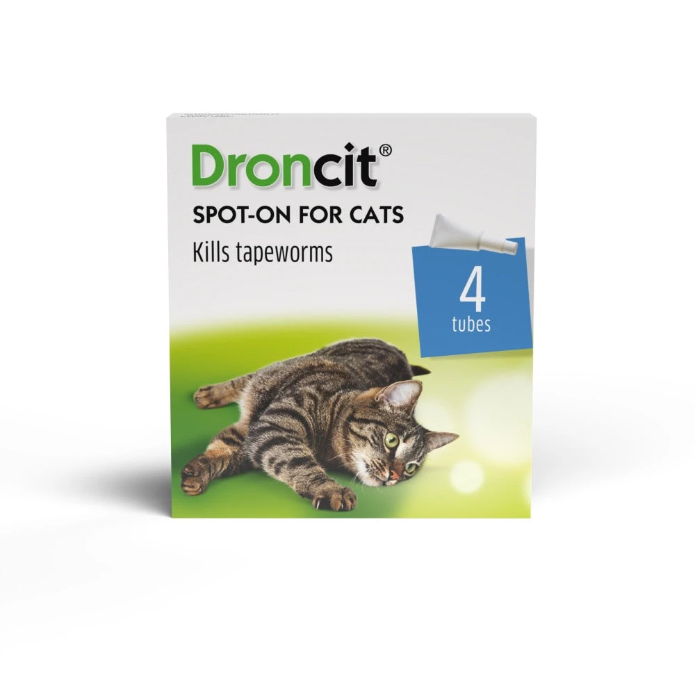 Droncit Spot-On Tapewormer For Cats (from 1kg), 4 Tubes 3 Droncit Spot-On Tapewormer For Cats (from 1kg), 4 Tubes