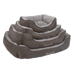 Scruffs Cosy Soft Dog Box Bed Luxury Fabric Grey - All Sizes