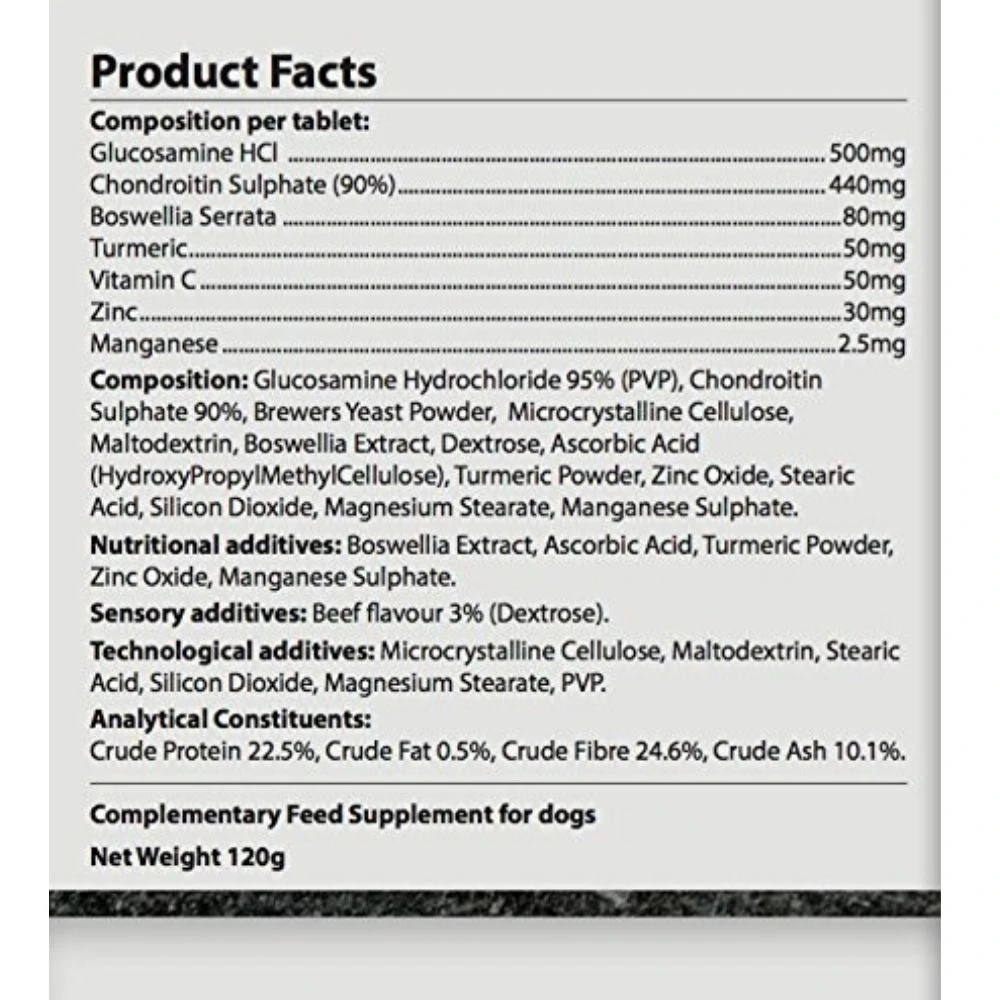 Gilmore's Glucosamine For Dogs Stiff Joint Mobility Supplement 60 Chewable Tablets 5 Gilmore's Glucosamine For Dogs Stiff Joint Mobility Supplement 60 Chewable Tablets - Image 3