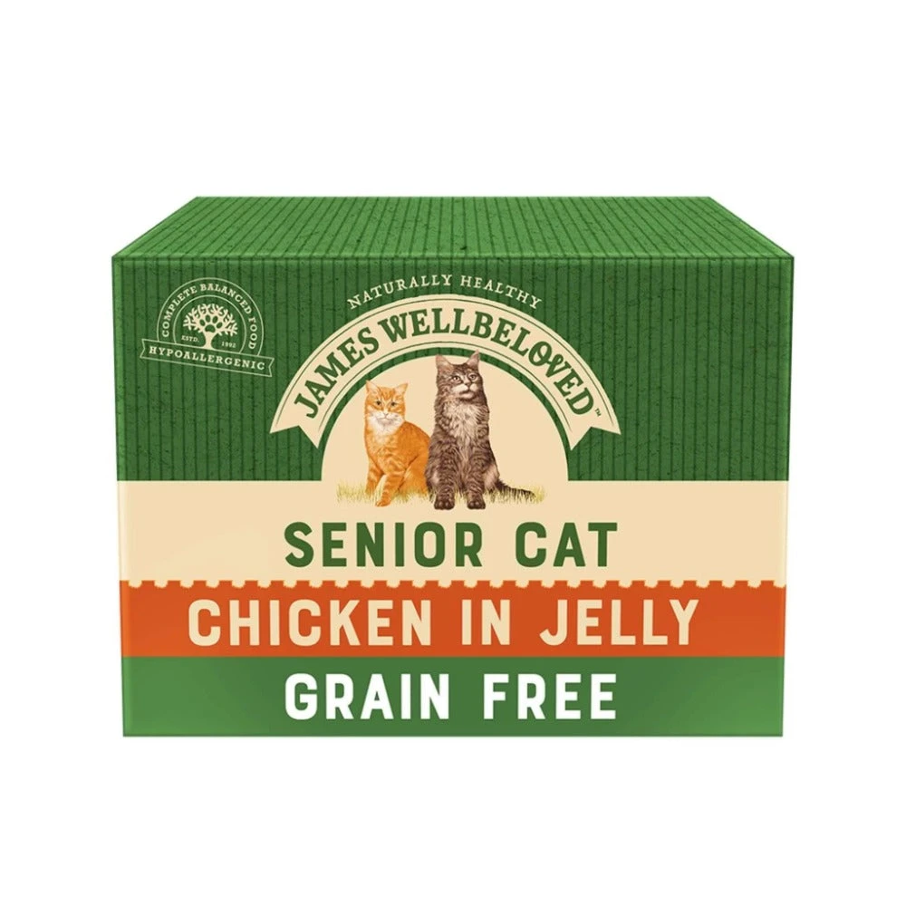 James Wellbeloved Senior Cat Grain Free Chicken In Jelly Pouches 85g 4 James Wellbeloved Senior Cat Grain Free Chicken In Jelly Pouches 85g - Image 2