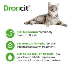 Droncit Spot-On Tapewormer For Cats (from 1kg), 4 Tubes 11 Droncit Spot-On Tapewormer For Cats (from 1kg), 4 Tubes -Pet Supplies e35mbgt1x2r