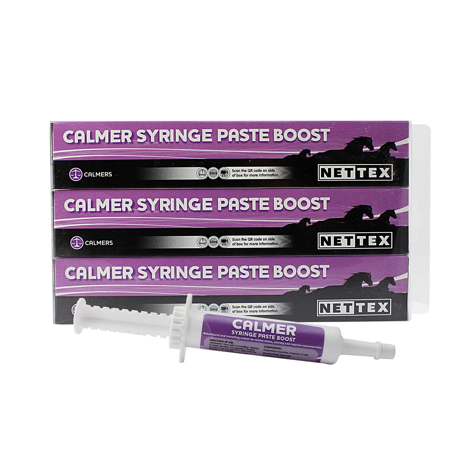 Nettex Equine Calmer Calming Syringe Paste Boost 3 X 30ml 3 Nettex Equine Calmer Calming Syringe Paste Boost 3 X 30ml