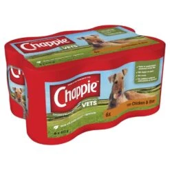 CHAPPIE Wet Dog Food Pet Food Supplies Tinned Cans Chicken & Rice 6 X 412g