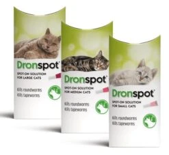 Dronspot Spot On Wormer For Small, Medium & Large Cats - 1 Or 2 Pipettes