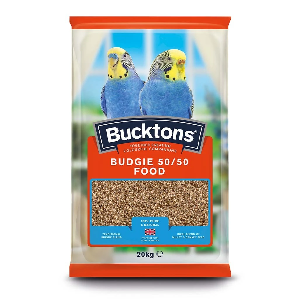 Bucktons 50/50 Budgie Bird Food Seed 20kg 3 Bucktons 50/50 Budgie Bird Food Seed 20kg