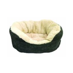 Rosewood Grey Jumbo Cord/Plush Oval Dog Bed