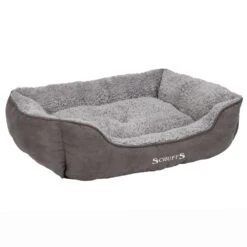 Scruffs Cosy Soft Dog Box Bed Luxury Fabric Grey - All Sizes -Pet Supplies l0u1s1h4knd