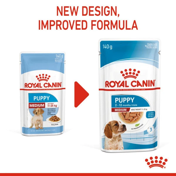 Royal Canin Nutritional Wet Dog Food For Medium Puppy 10x140g 4 Royal Canin Nutritional Wet Dog Food For Medium Puppy 10x140g - Image 2