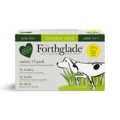 Forthglade Complete Wet Dog Food - Grain Free Trays - Turkey, Lamb & Duck Variety Pack 12 X 395g