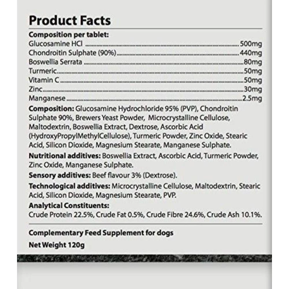 Gilmore's Glucosamine For Dogs Stiff Joint Mobility Supplement 60 Chewable Tablets 6 Gilmore's Glucosamine For Dogs Stiff Joint Mobility Supplement 60 Chewable Tablets - Image 4