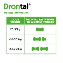 Drontal Tasty Bone XL Wormer Tablets - Large Dogs - Over 35kg - All Pack Sizes -Pet Supplies rtfantypesz
