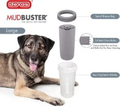 Dexas MudBuster Portable Dog Paw Washer/ Paw Cleaner, Large, Light Gray -Pet Supplies sszudls0uyi