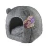 Rosewood Grey Teddy Bear Hooded Cat Bed 38cm -Pet Supplies warqjd5smis